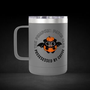 The Pumpkin Patch Club Possessed By Coffee Bat Travel Mug - Halloween Coffee Cup with Cute Design