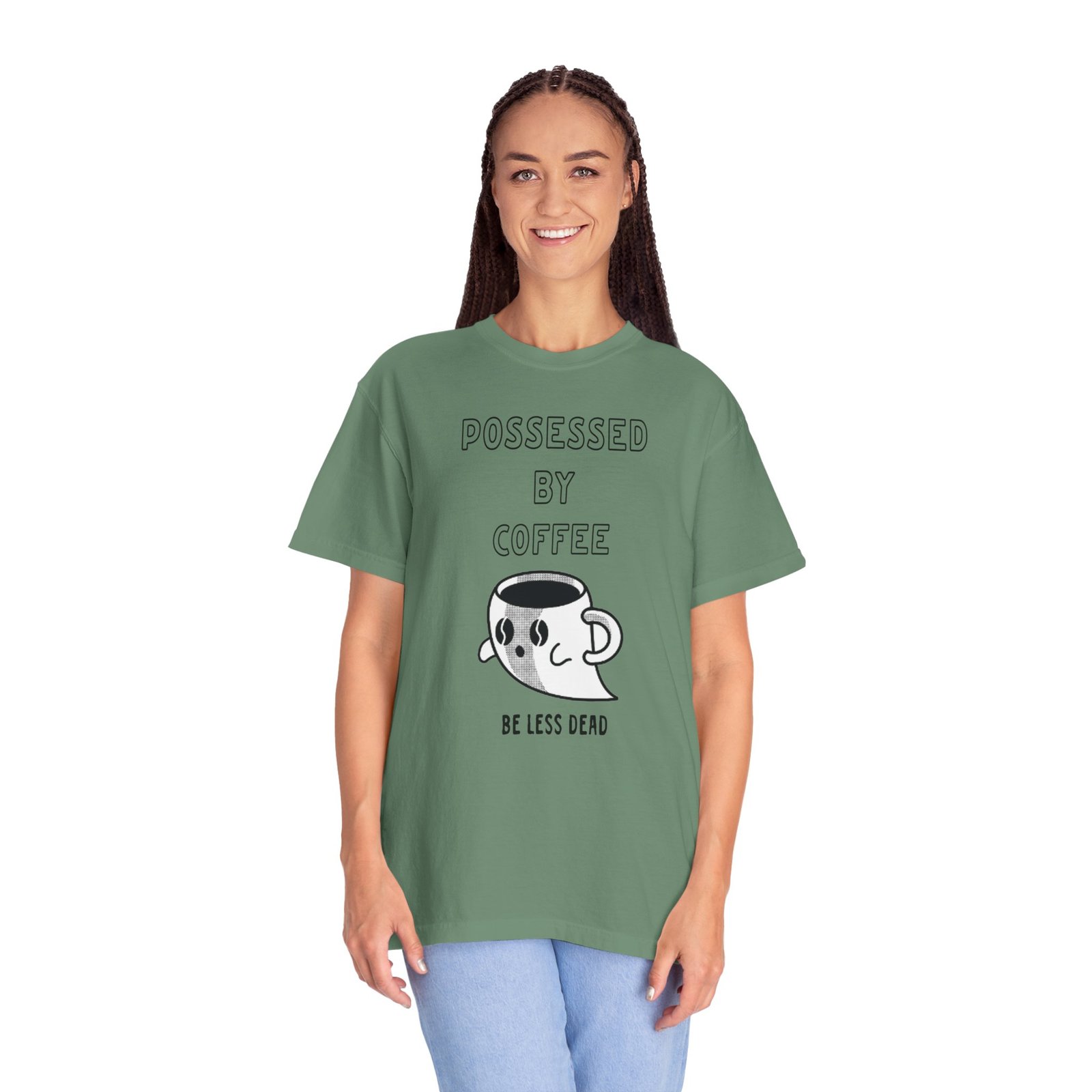 Haunted Brew Tee – Ghost Coffee Cup Character Graphic Shirt - Image 24