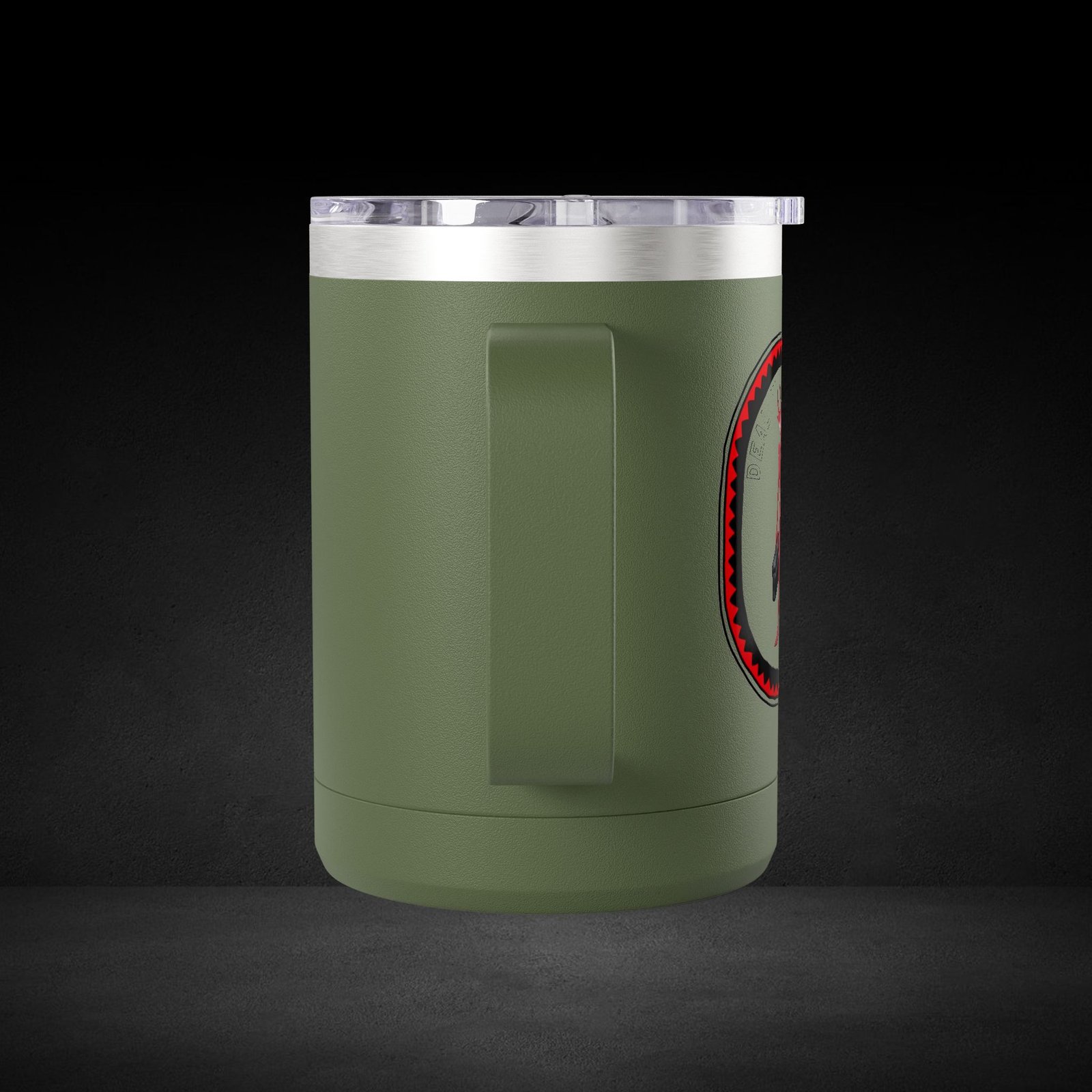 Deal With Coffee Devil Travel Mug - Business Professional Coffee Cup with Vintage Badge Design - Image 14