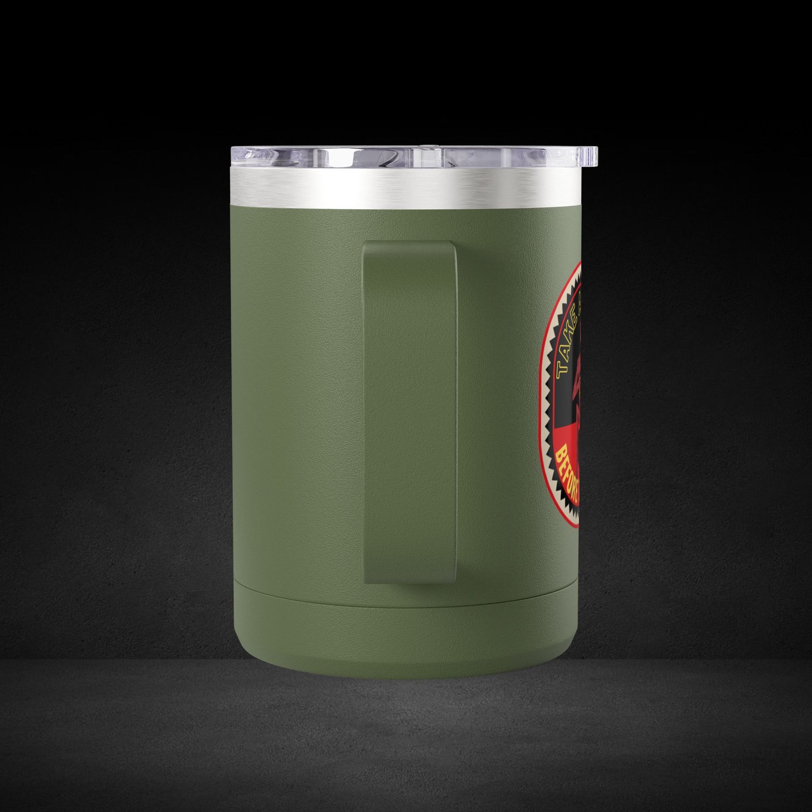 Take A Break Before The Deal Devil Travel Mug - Retro Badge Coffee Cup - Image 14