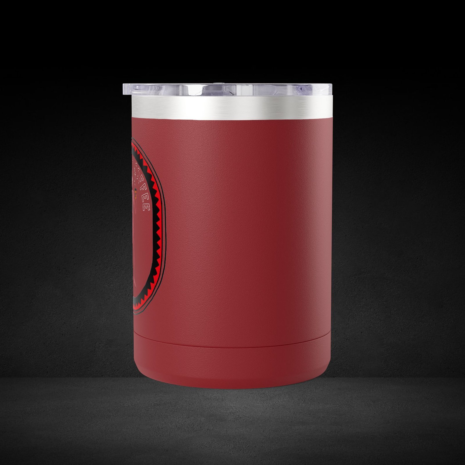 Deal With Coffee Devil Travel Mug - Business Professional Coffee Cup with Vintage Badge Design - Image 7