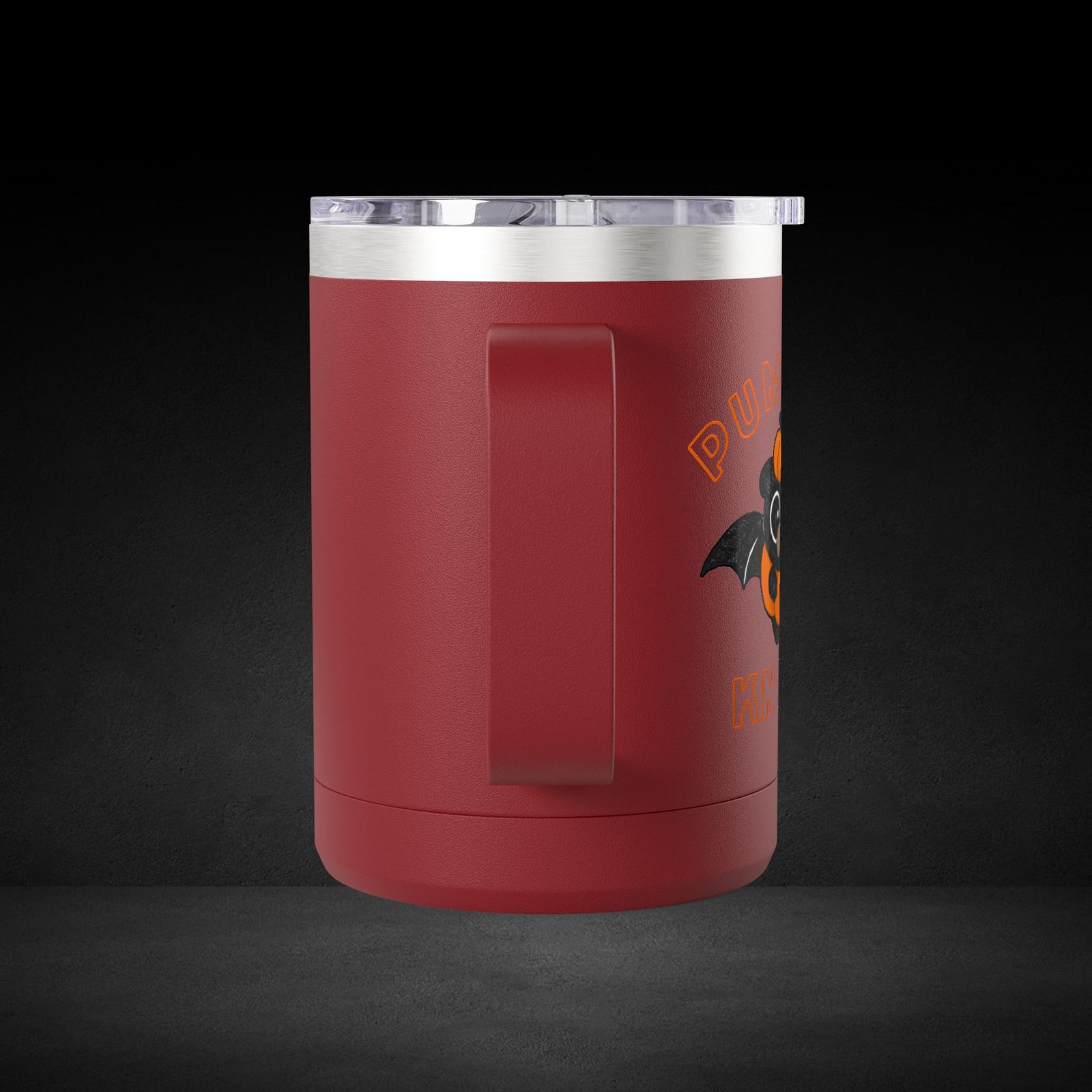 Pumpkin Knows Coffee Mug – Cute Bat in Pumpkin Design - Possessed by Coffee Travel Mug - Image 6