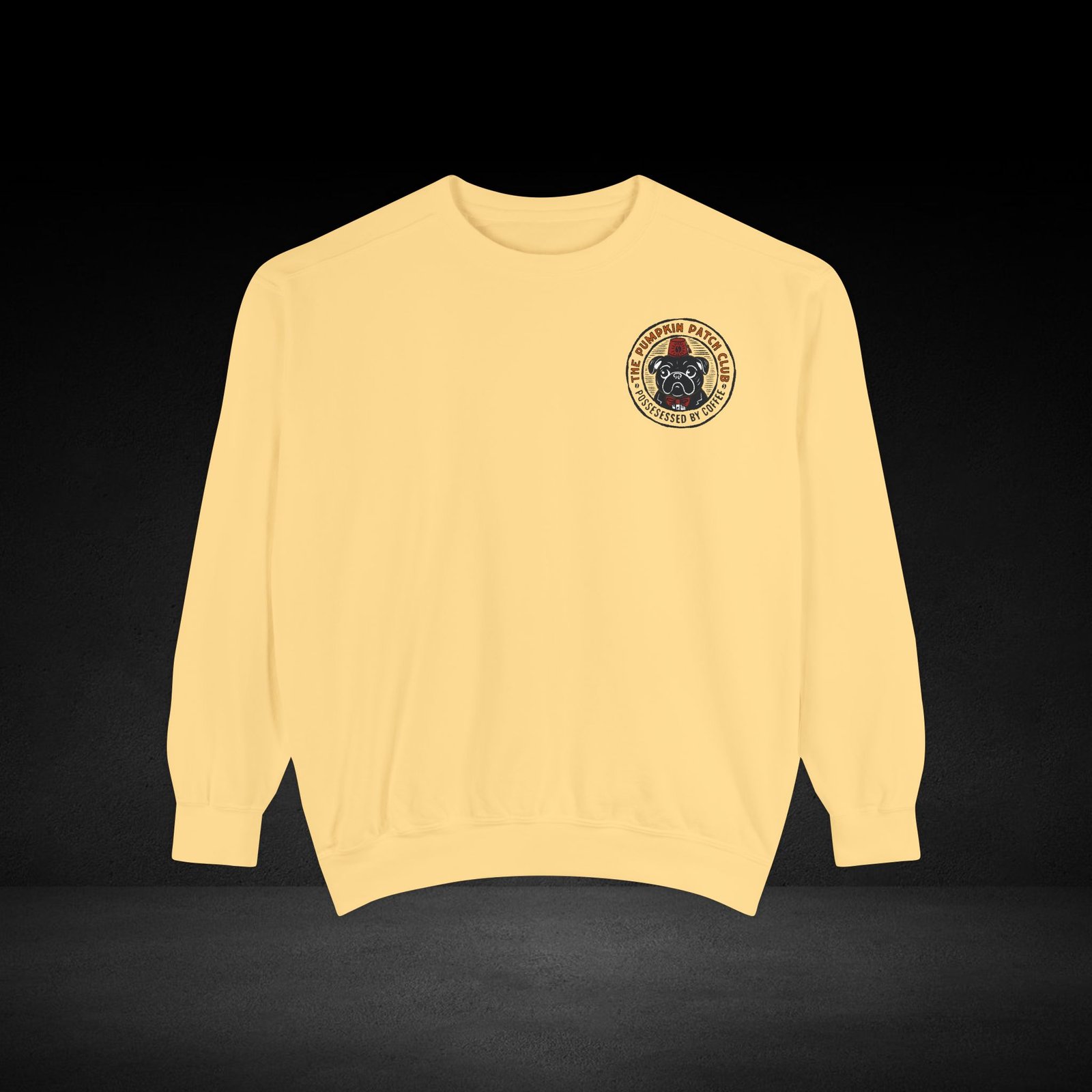 Possessed by Coffee Sweatshirt – Cozy Haunted Roast Apparel for Caffeine Lovers Pug - Image 9