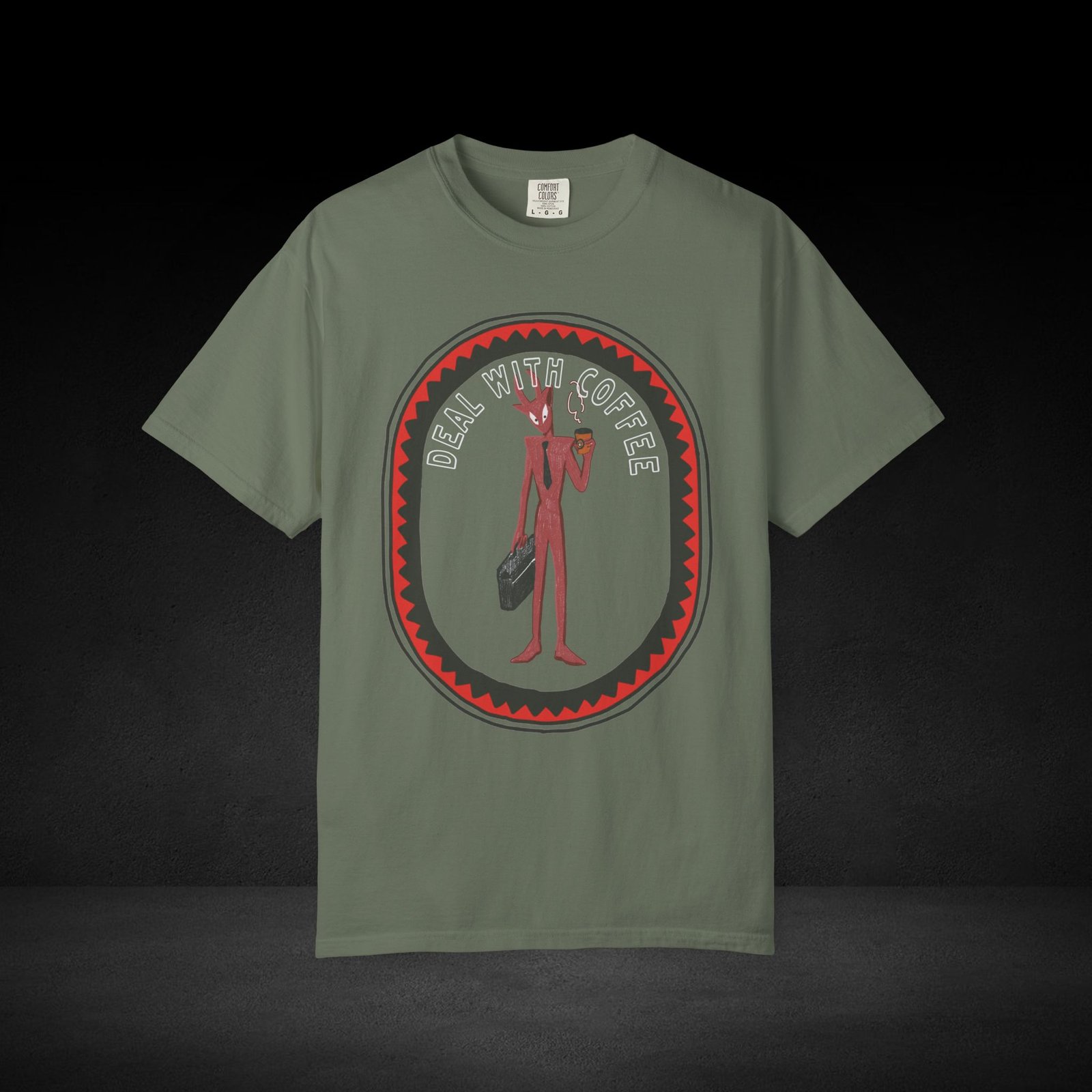 Devil’s Coffee Break Tee – Business Devil with Briefcase and Coffee Cup Graphic Shirt - Image 19