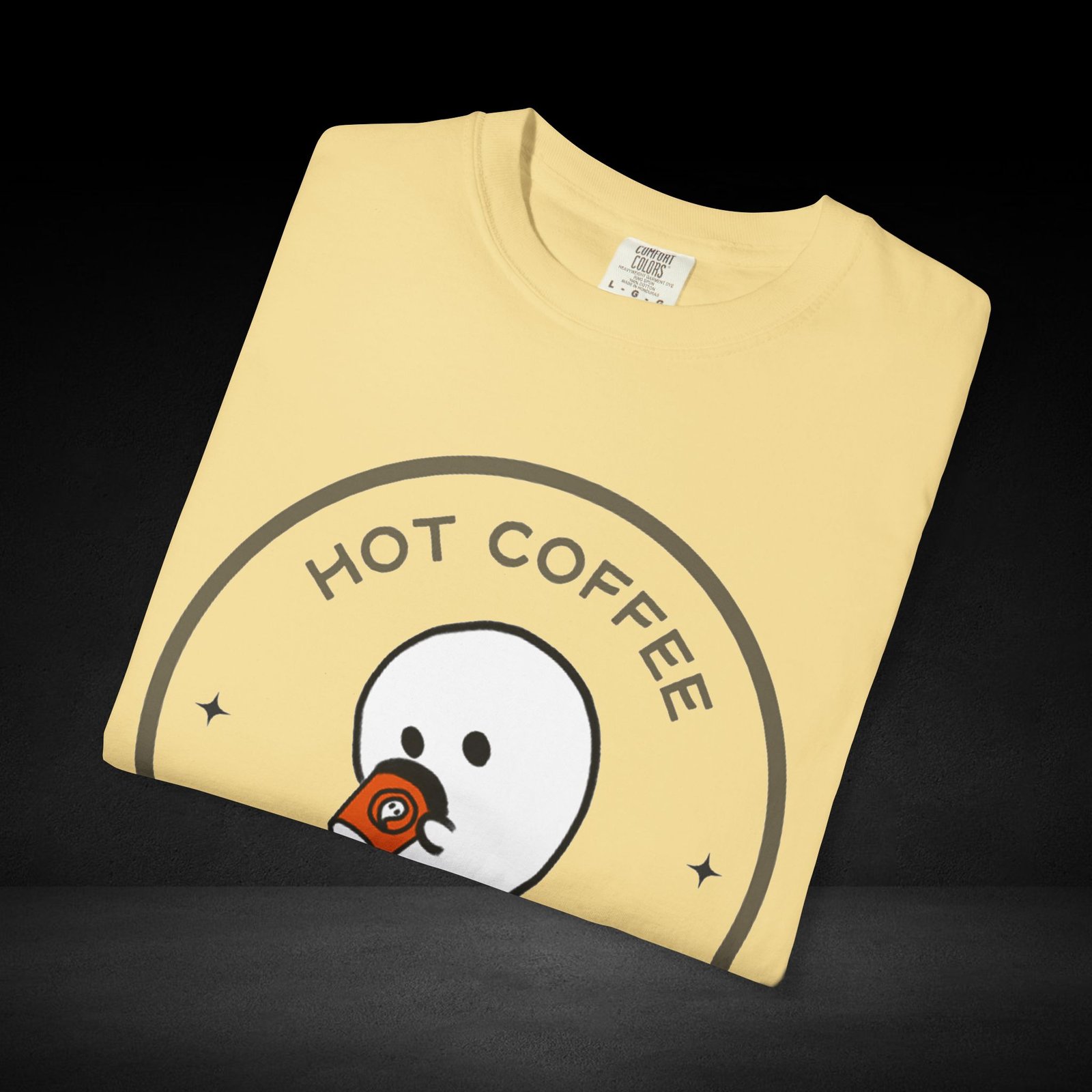 Hot Coffee Ghost Tee – “The Spirit Knows Best” Coffee Lover Graphic Shirt - Image 8