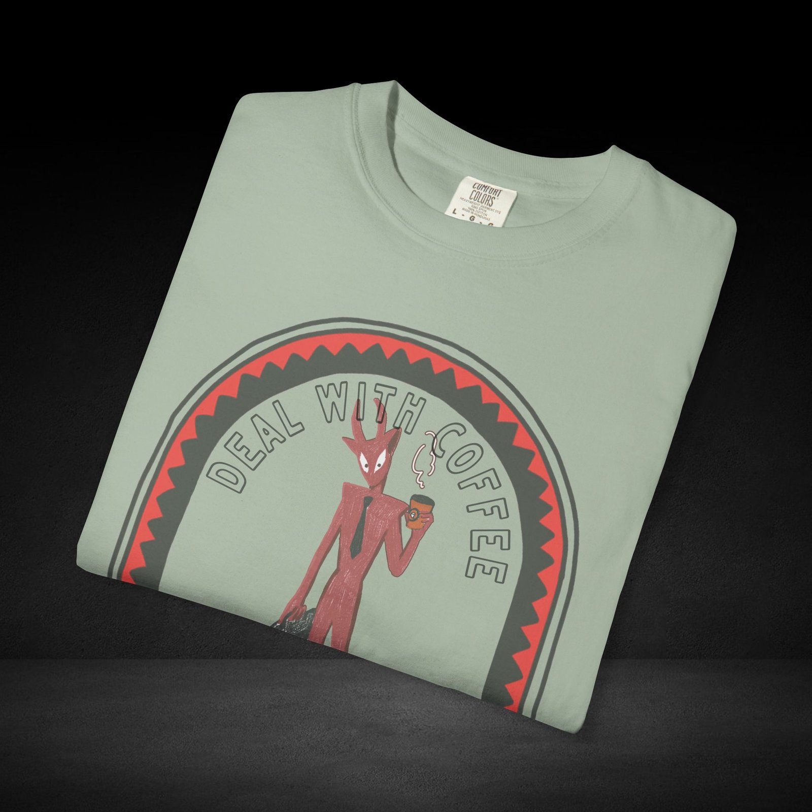 Devil’s Coffee Break Tee – Business Devil with Briefcase and Coffee Cup Graphic Shirt - Image 17