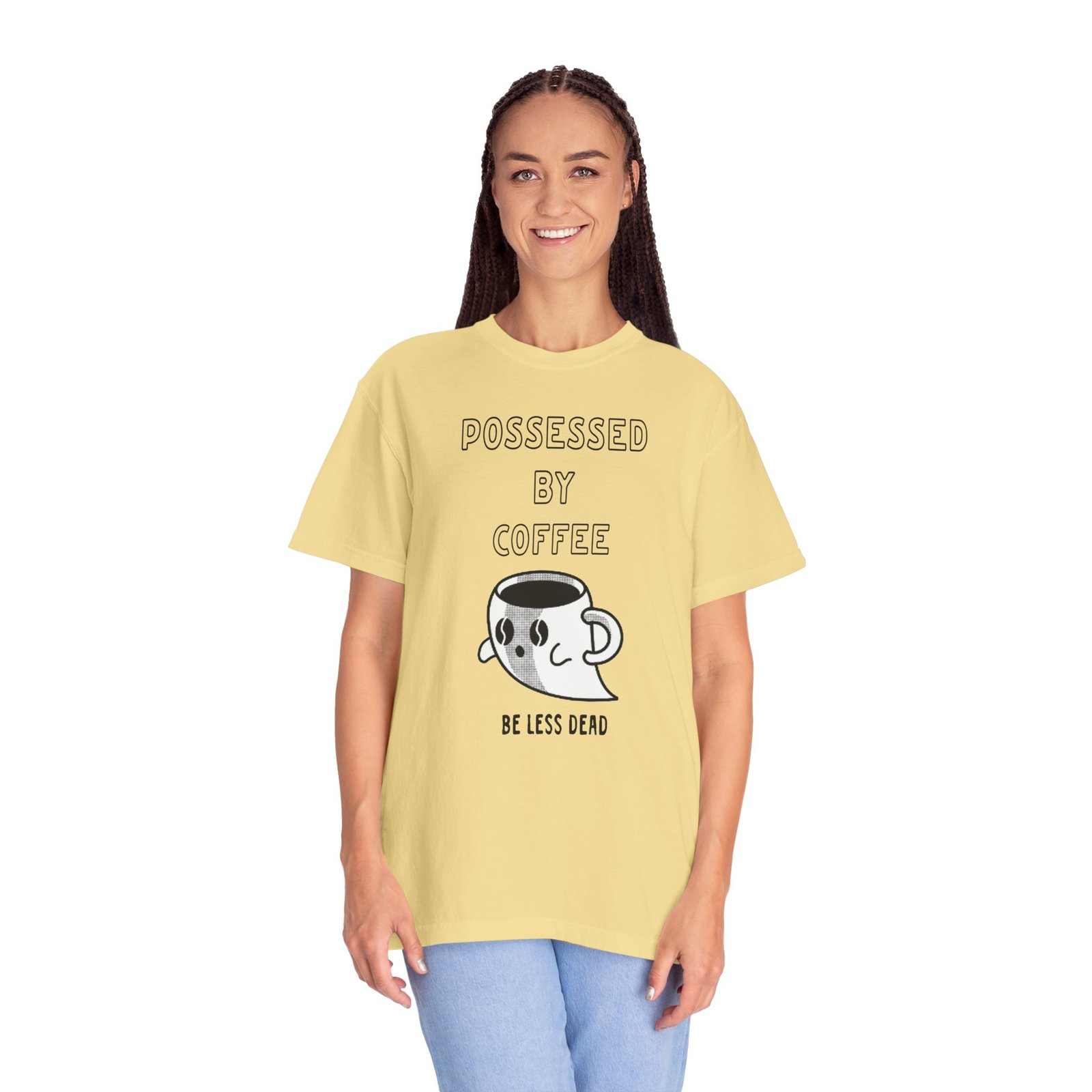 Haunted Brew Tee – Ghost Coffee Cup Character Graphic Shirt - Image 9
