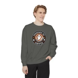 Possessed by Coffee Sweatshirt – Cozy Haunted Roast Apparel for Caffeine Lovers - Large Front