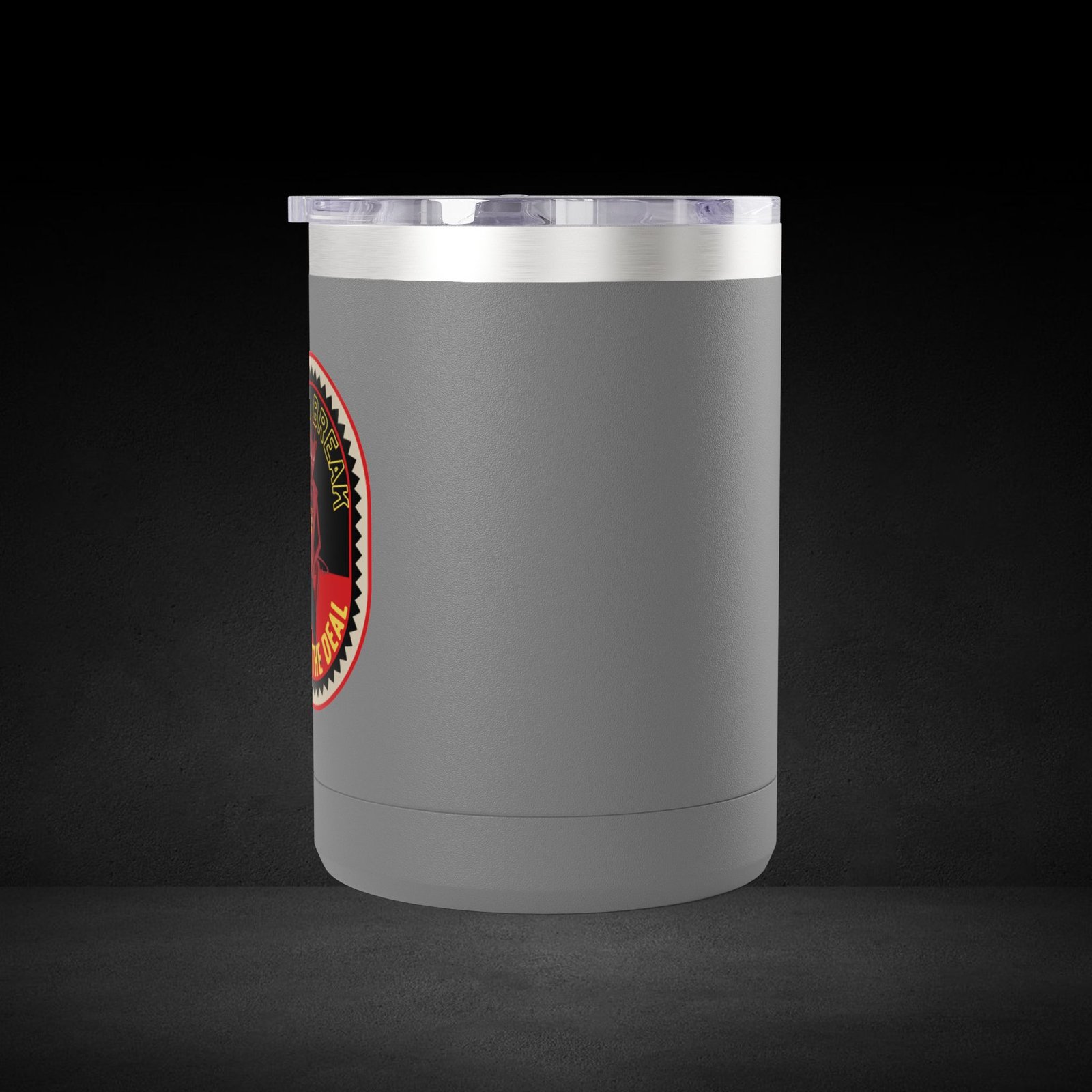 Take A Break Before The Deal Devil Travel Mug - Retro Badge Coffee Cup - Image 16