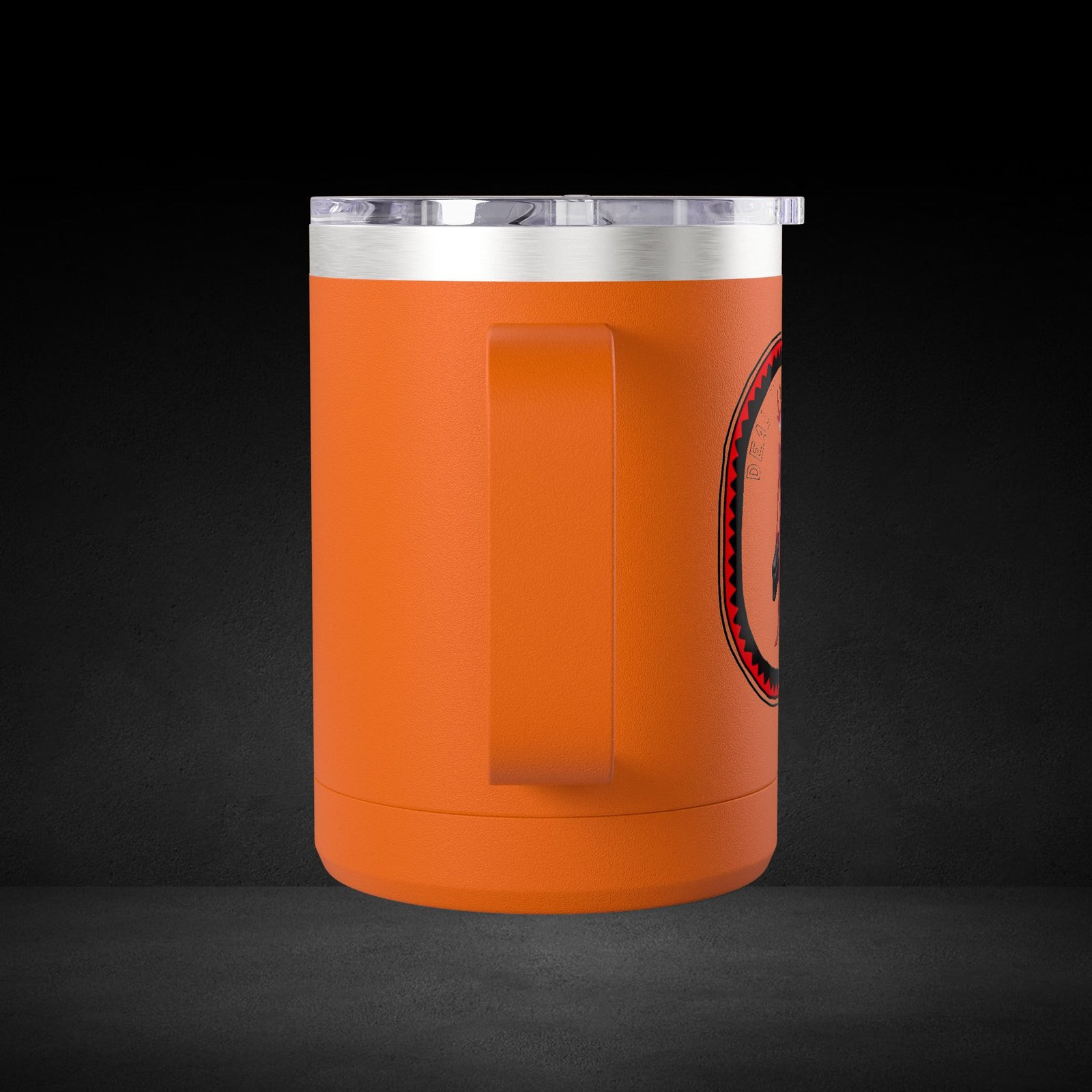 Deal With Coffee Devil Travel Mug - Business Professional Coffee Cup with Vintage Badge Design - Image 11