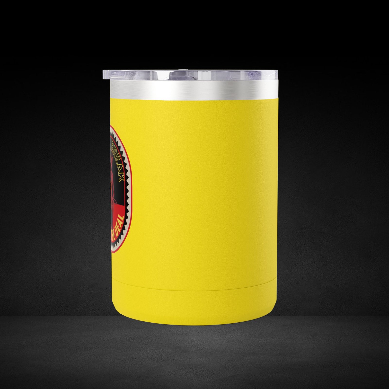 Take A Break Before The Deal Devil Travel Mug - Retro Badge Coffee Cup - Image 10