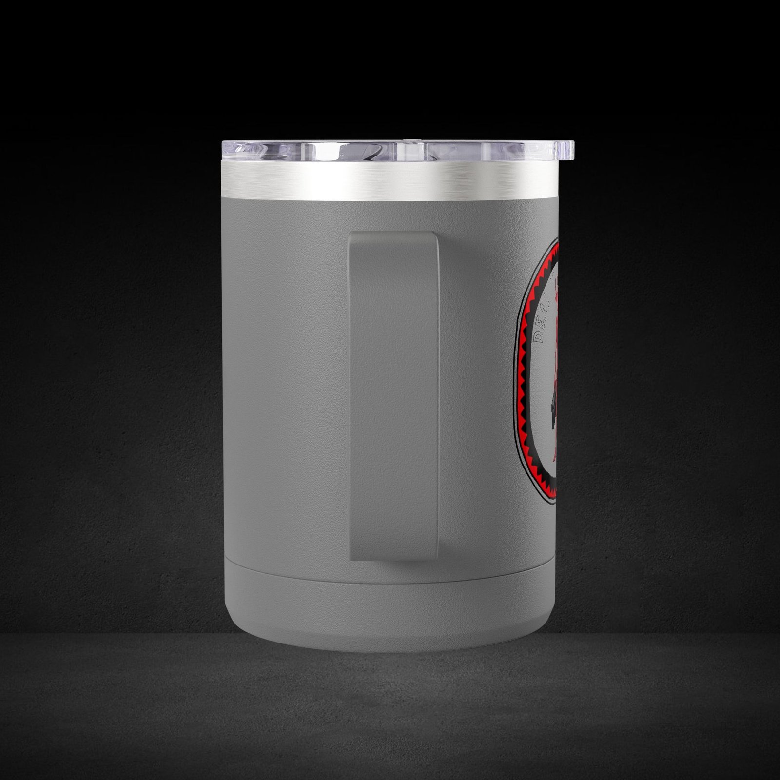 Deal With Coffee Devil Travel Mug - Business Professional Coffee Cup with Vintage Badge Design - Image 17