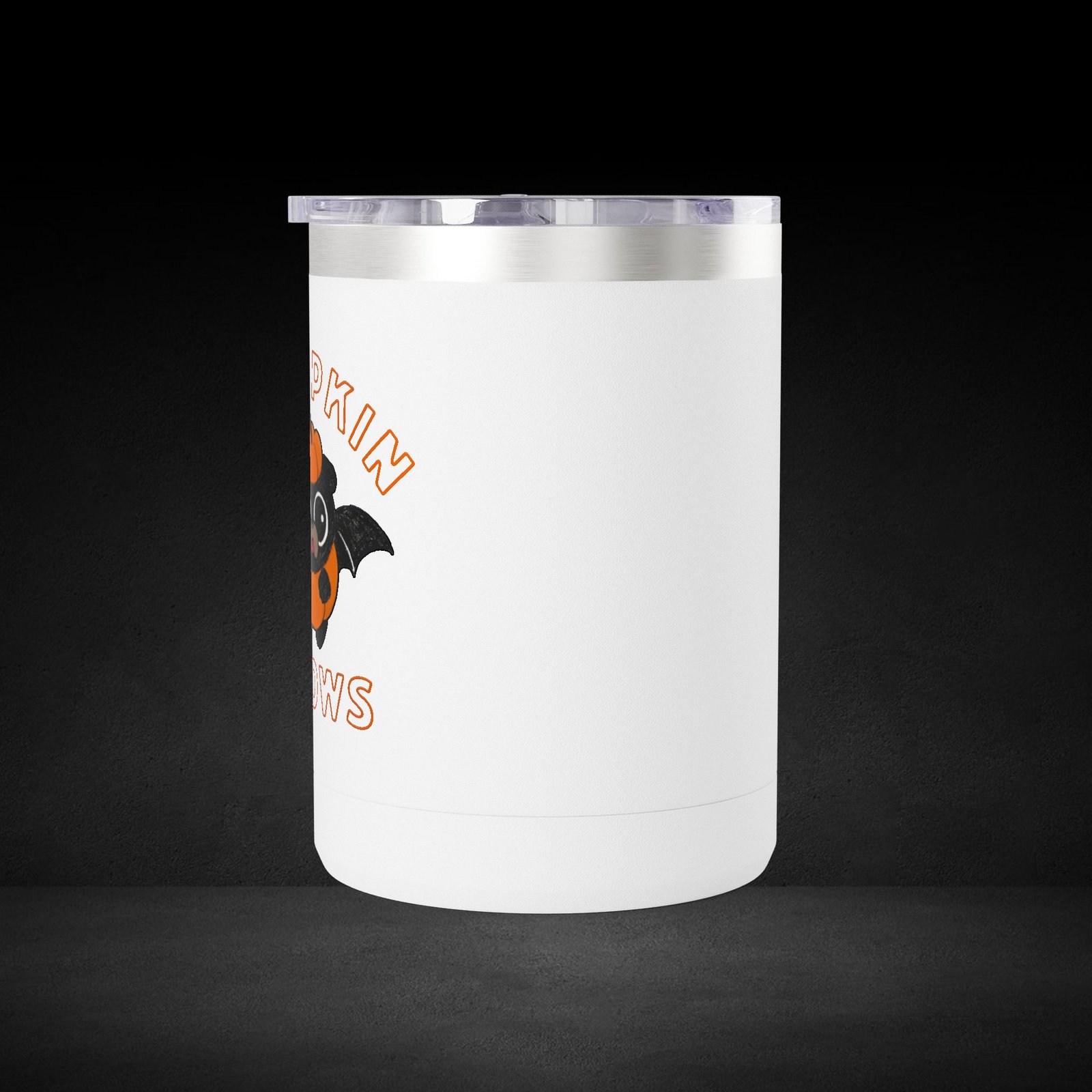 Pumpkin Knows Coffee Mug – Cute Bat in Pumpkin Design - Possessed by Coffee Travel Mug - Image 2