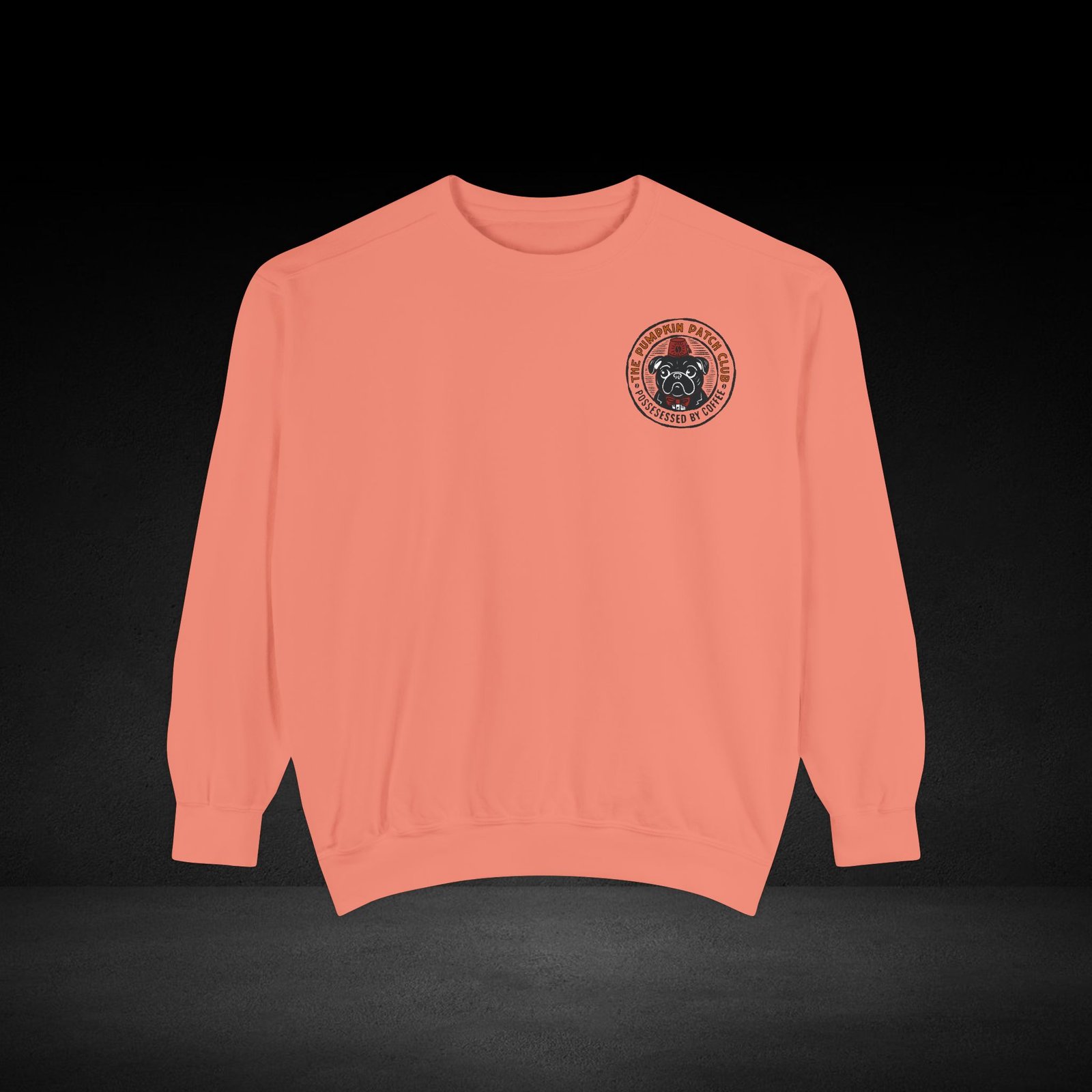 Possessed by Coffee Sweatshirt – Cozy Haunted Roast Apparel for Caffeine Lovers Pug - Image 5