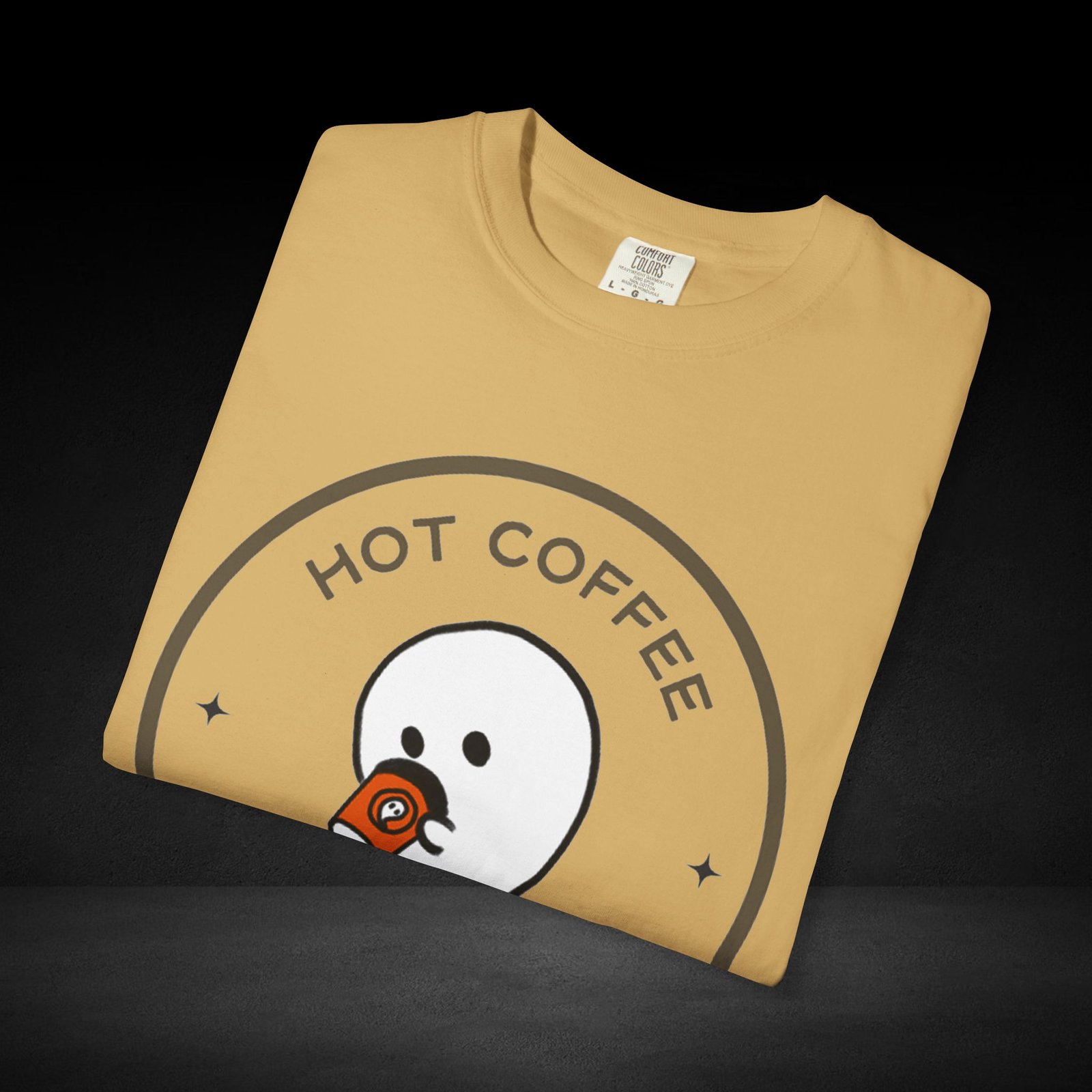 Hot Coffee Ghost Tee – “The Spirit Knows Best” Coffee Lover Graphic Shirt - Image 5