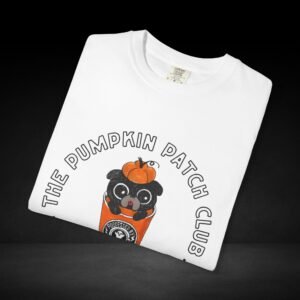 Pumpkin Patch Club Coffee Tee – Pug in Pumpkin Cup Fall Coffee Graphic Shirt
