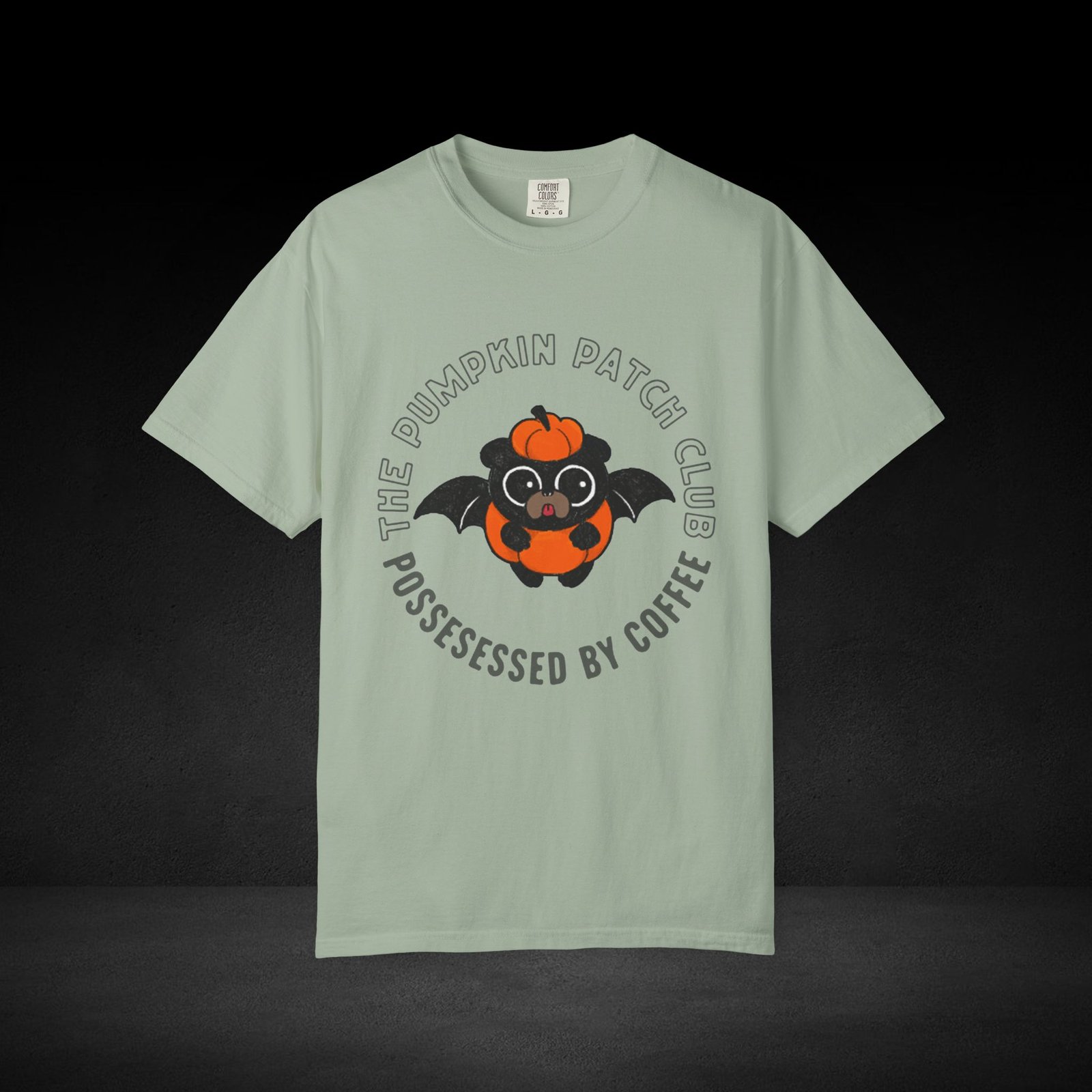 Pumpkin Knows Tee – Cute Bat Pug Pumpkin Halloween Coffee Shirt - Image 16