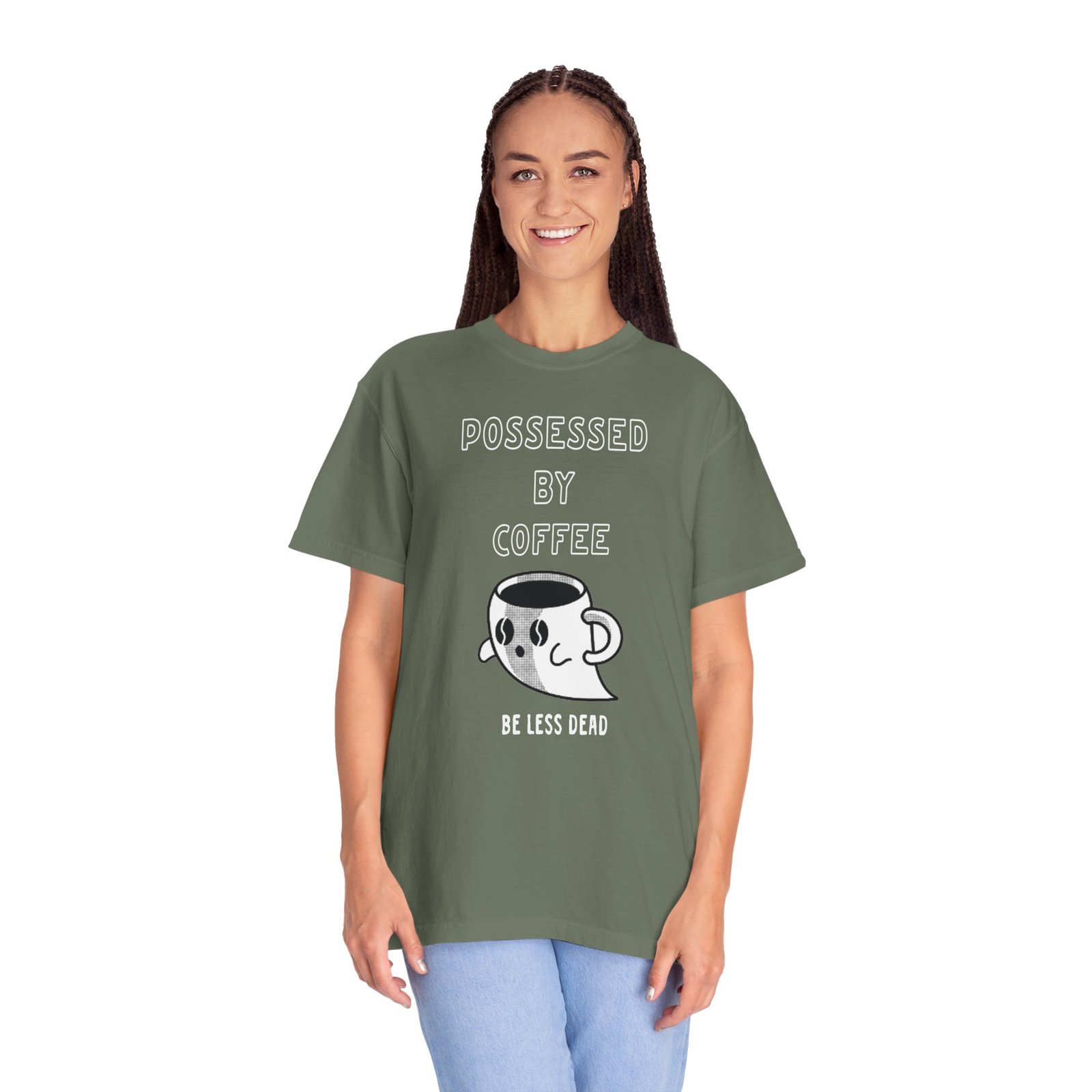 Haunted Brew Tee – Ghost Coffee Cup Character Graphic Shirt - Image 21