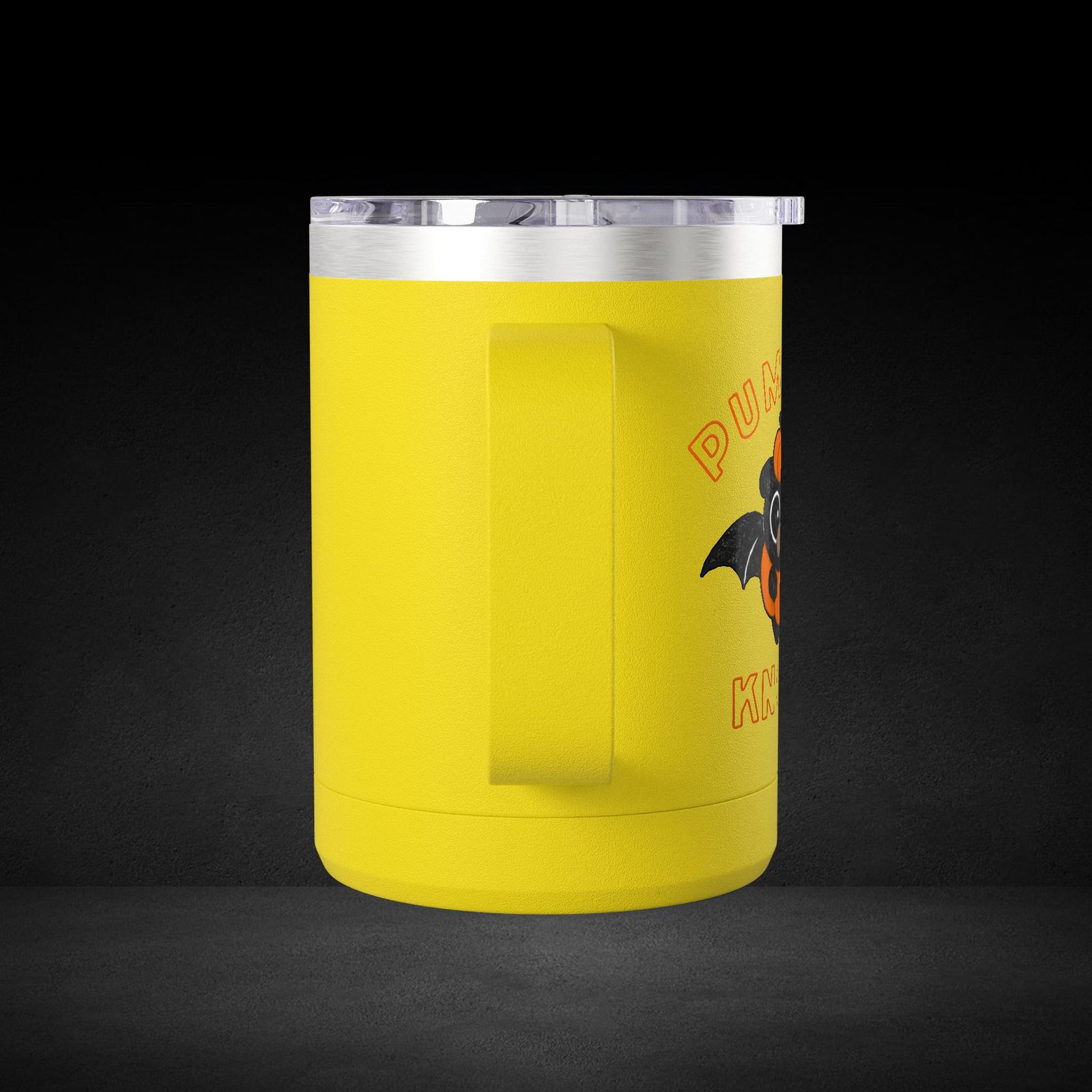 Pumpkin Knows Coffee Mug – Cute Bat in Pumpkin Design - Possessed by Coffee Travel Mug - Image 12