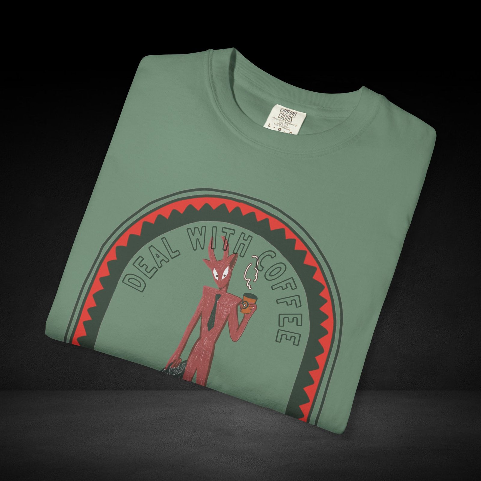Devil’s Coffee Break Tee – Business Devil with Briefcase and Coffee Cup Graphic Shirt - Image 23