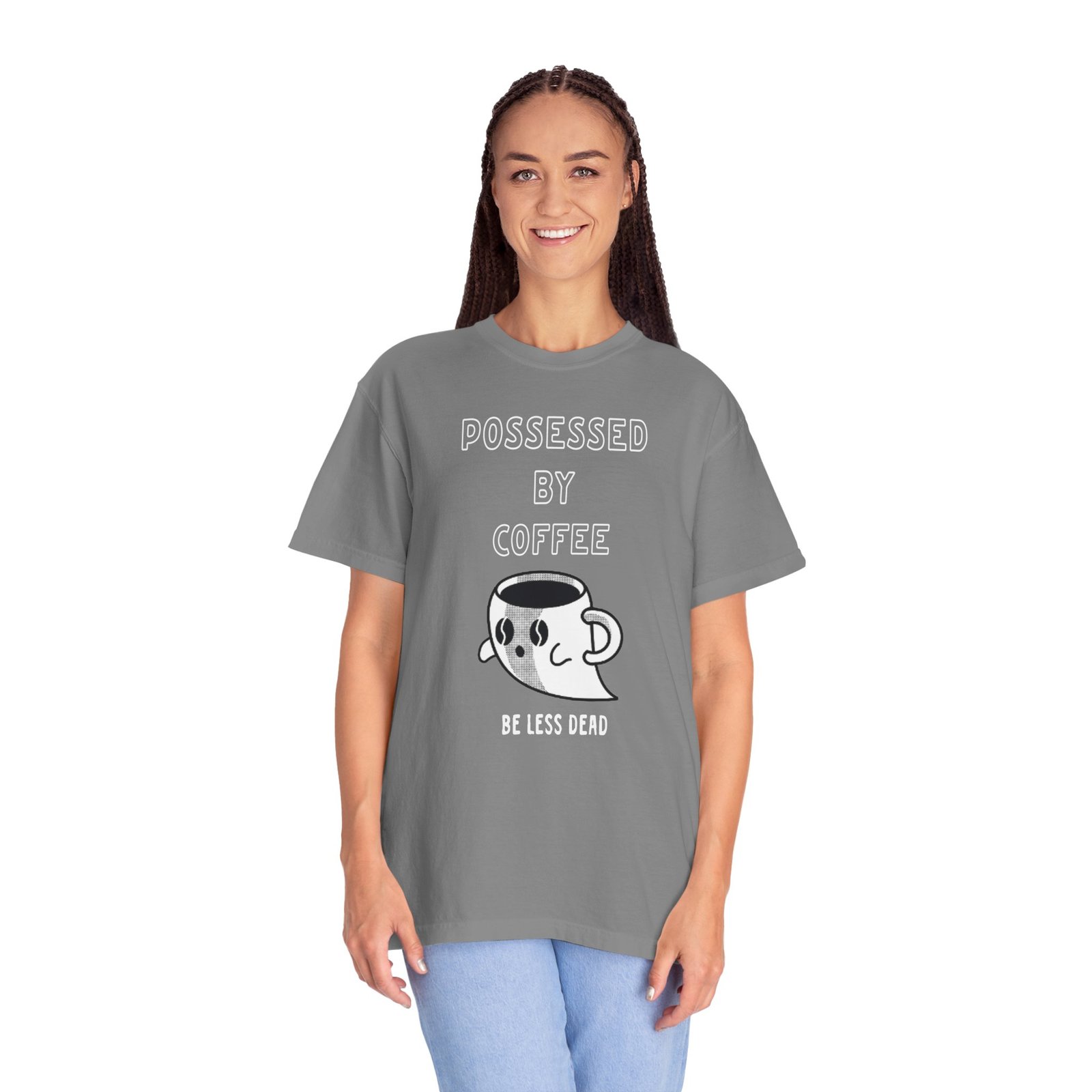 Haunted Brew Tee – Ghost Coffee Cup Character Graphic Shirt - Image 15