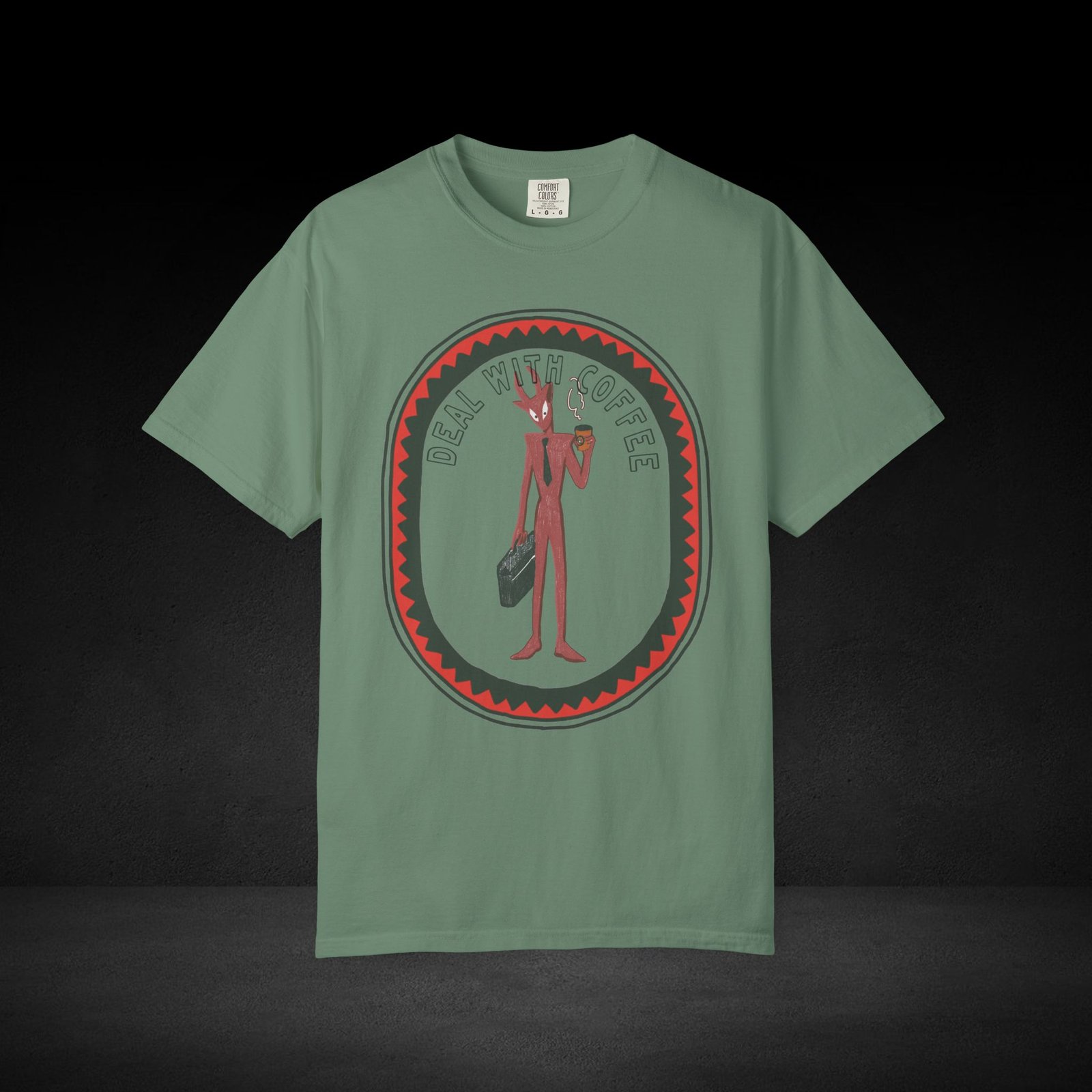 Devil’s Coffee Break Tee – Business Devil with Briefcase and Coffee Cup Graphic Shirt - Image 22