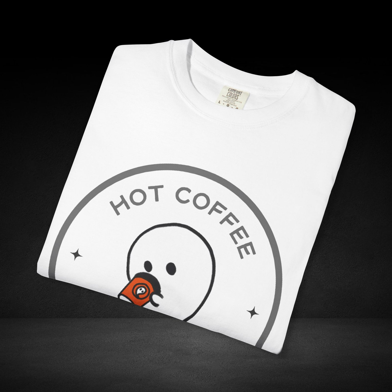 Hot Coffee Ghost Tee – “The Spirit Knows Best” Coffee Lover Graphic Shirt - Image 2