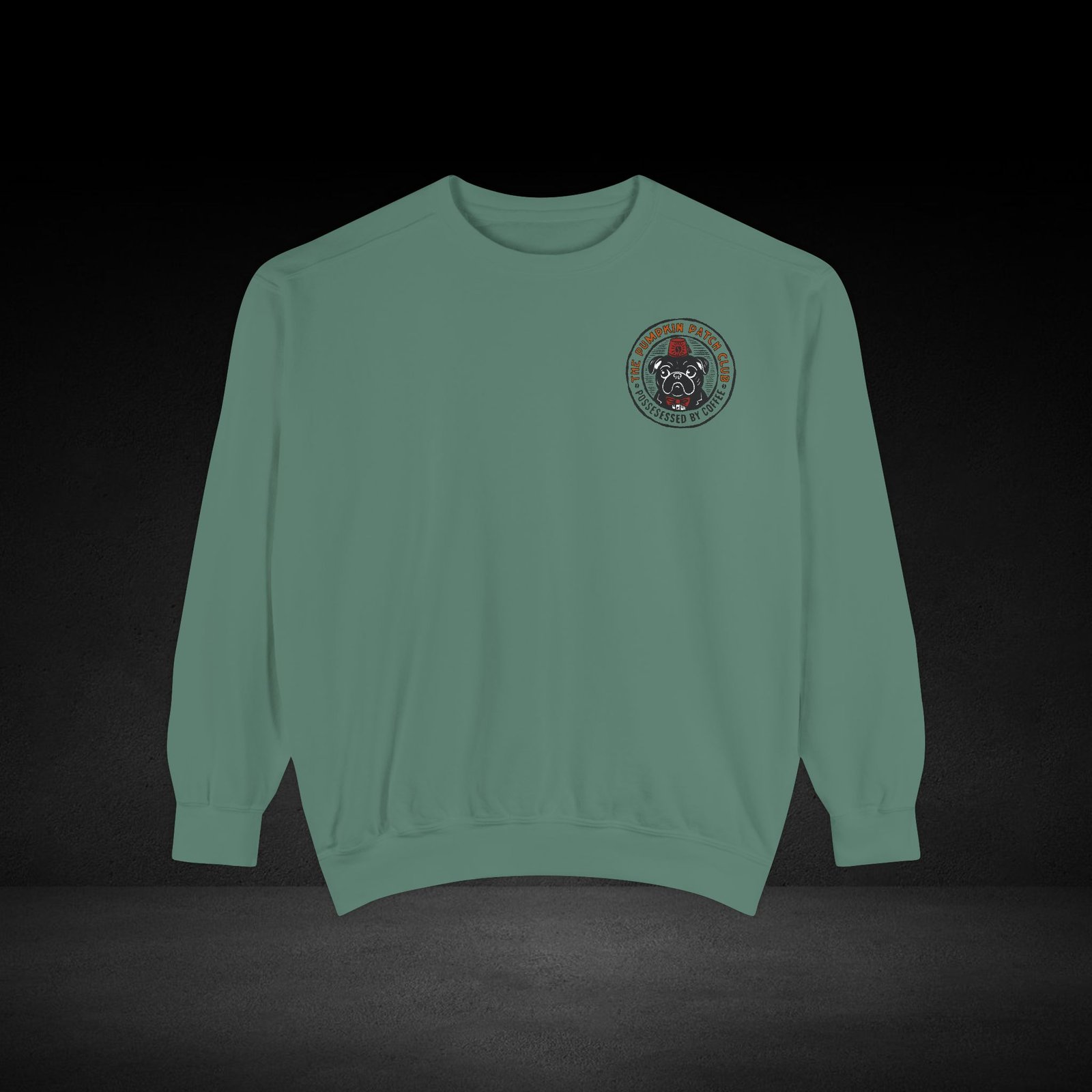 Possessed by Coffee Sweatshirt – Cozy Haunted Roast Apparel for Caffeine Lovers Pug - Image 21