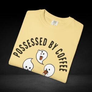 Possessed by Coffee Ghost Trio Tee – Cute Ghosts Sipping Coffee Graphic Shirt