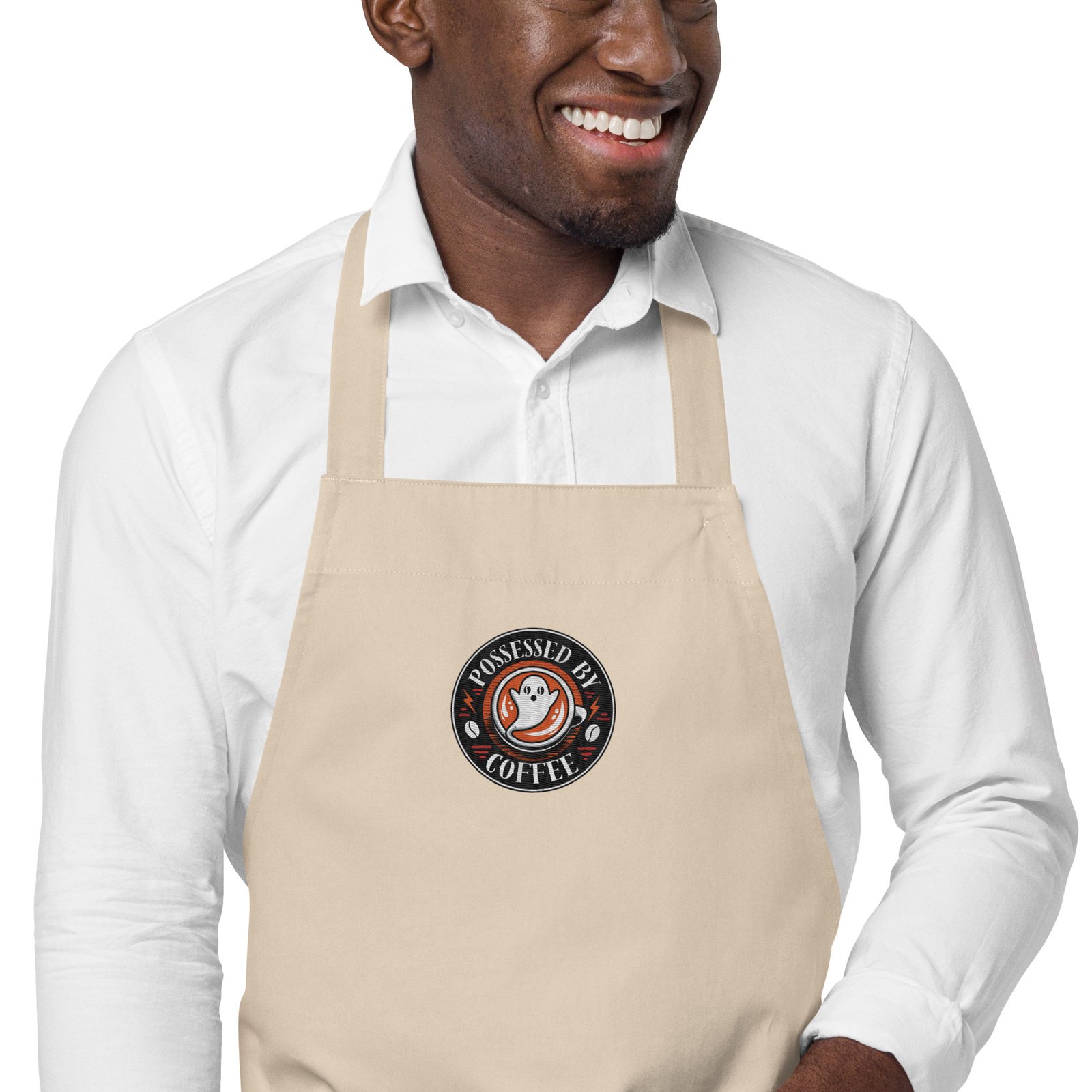 The Pumpkin Patch Club Organic Cotton Apron – Pug Coffee Design by Possessed by Coffee