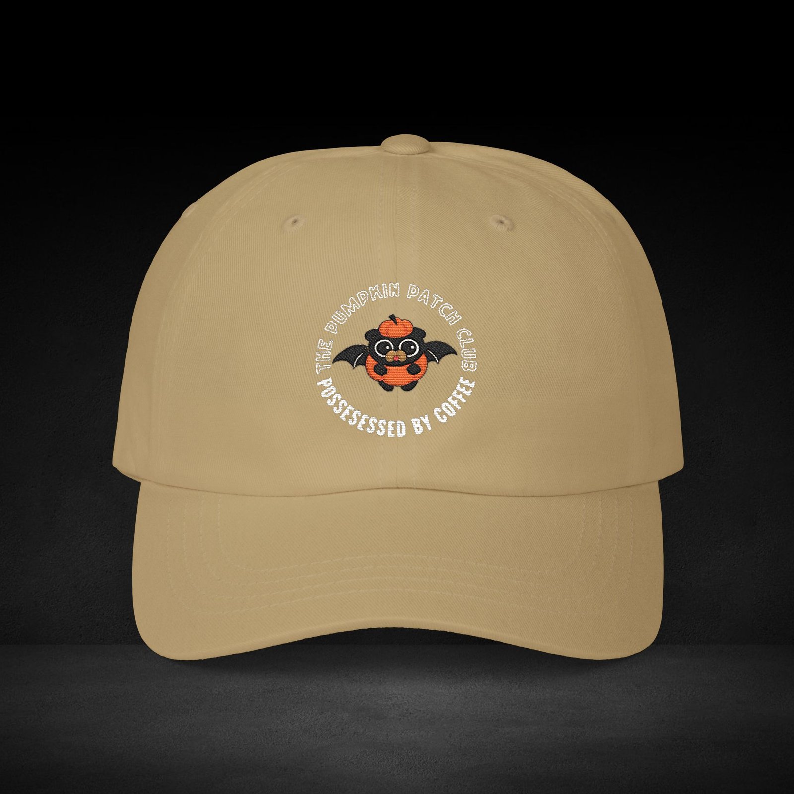 Pumpkin Patch Club Cap – Possessed by Coffee Bat Pumpkin Halloween Hat - Image 4