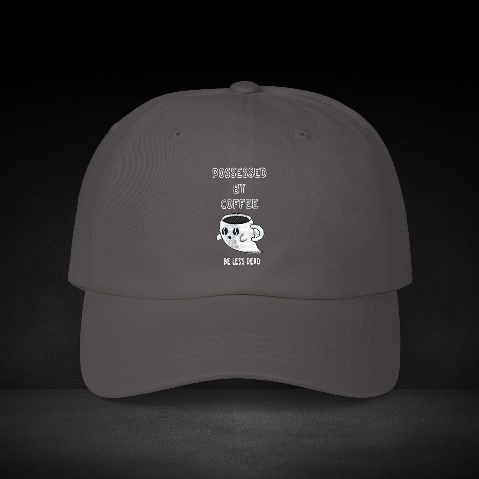 Be Less Dead Ghost Coffee Cap – Spooky Coffee Spirit Baseball Hat - Image 10