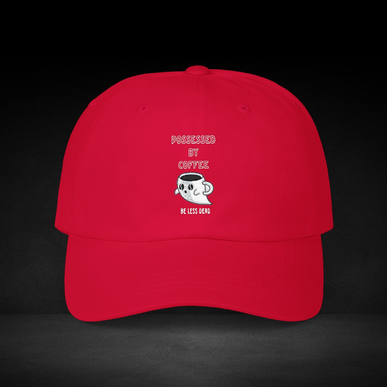 Be Less Dead Ghost Coffee Cap – Spooky Coffee Spirit Baseball Hat - Image 13